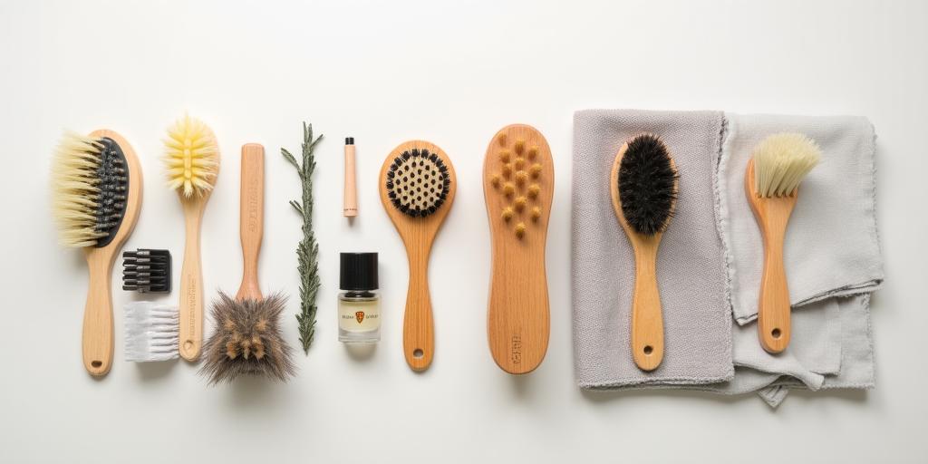 Premium wooden shoe brushes and microfiber cloths